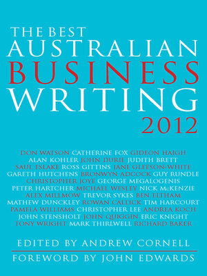 cover image of The Best Australian Business Writing 2012